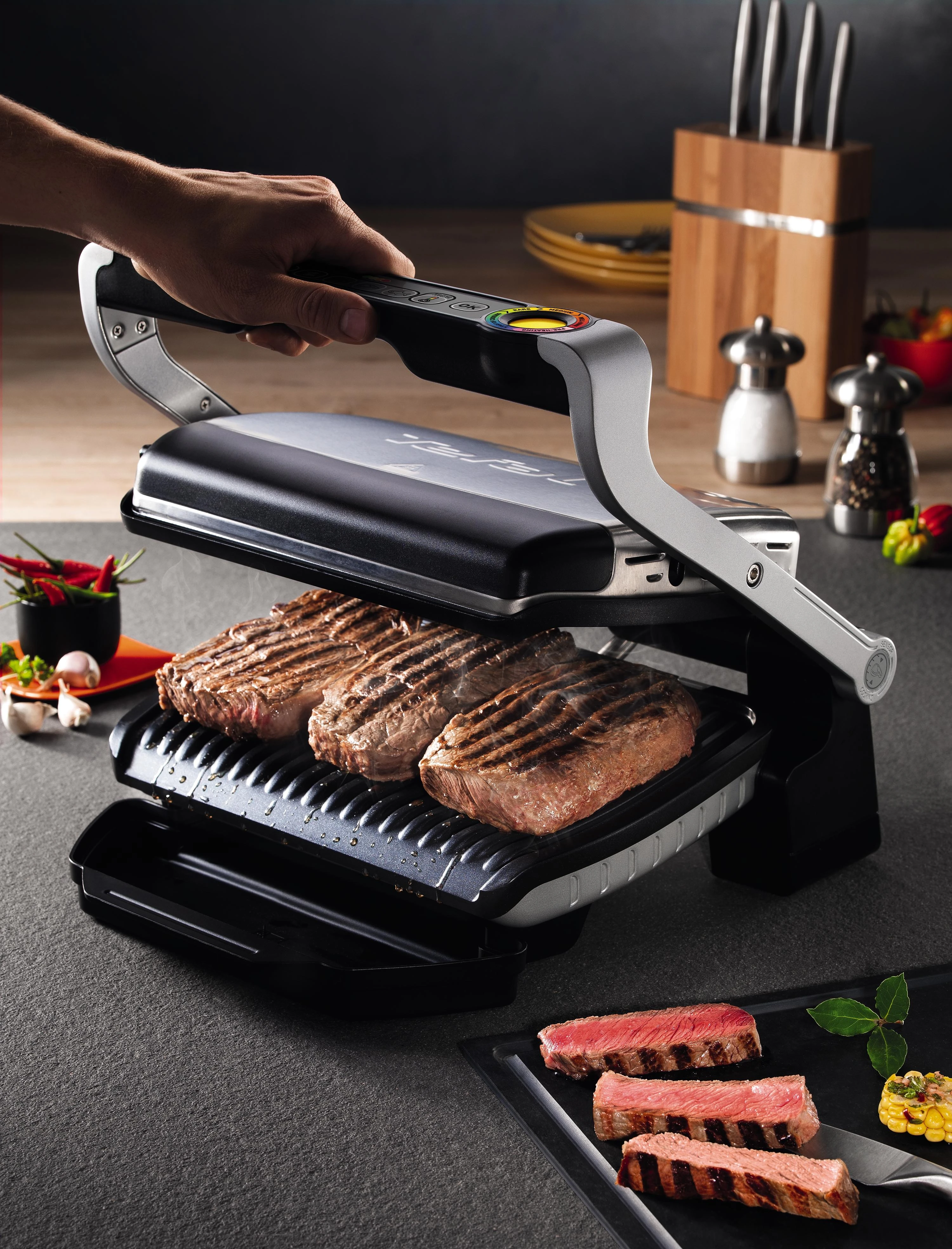 TEFAL elektrinis grilis GC712D34 Sidabrinis / Juodas