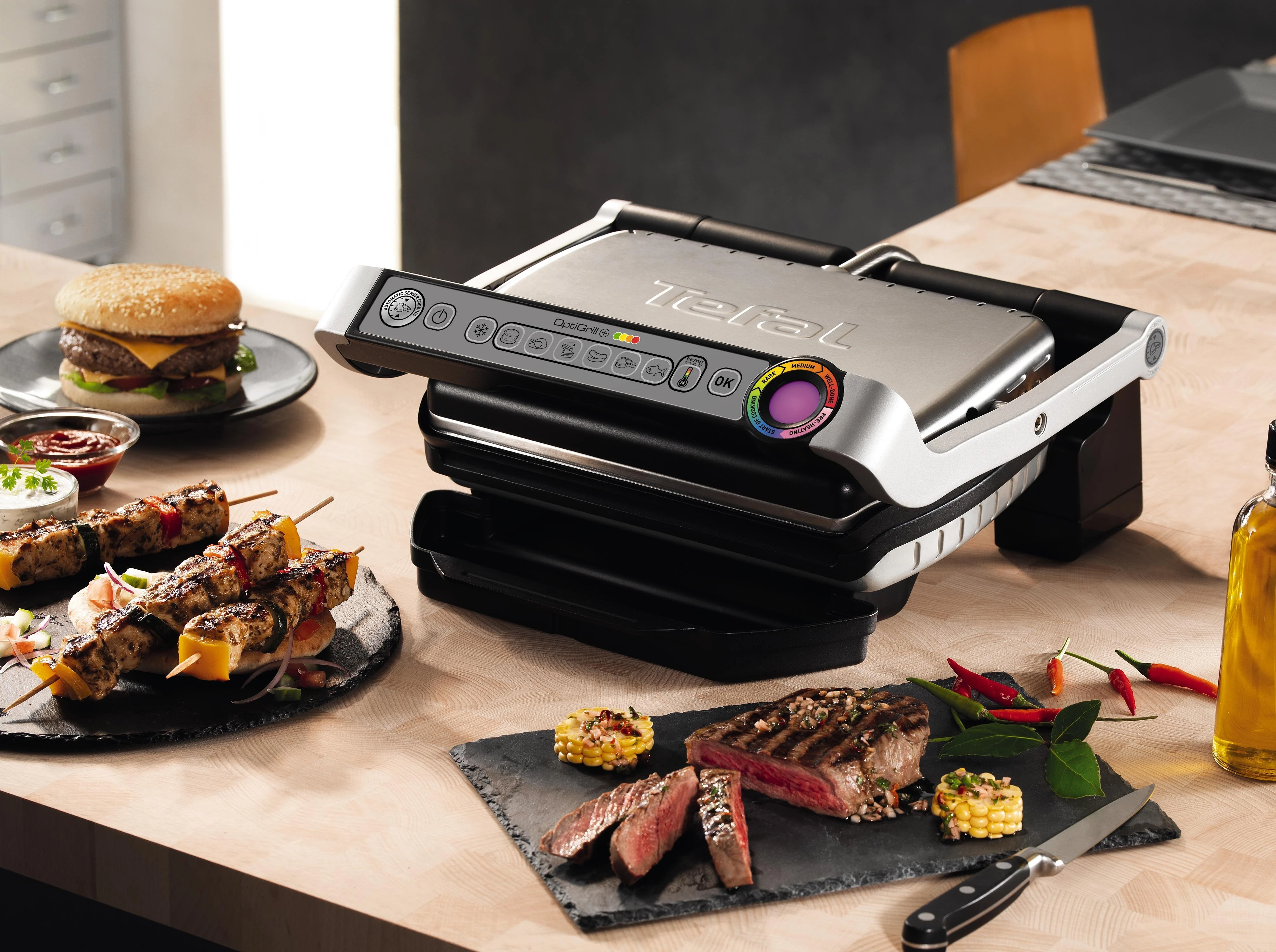 TEFAL elektrinis grilis GC712D34 Sidabrinis / Juodas