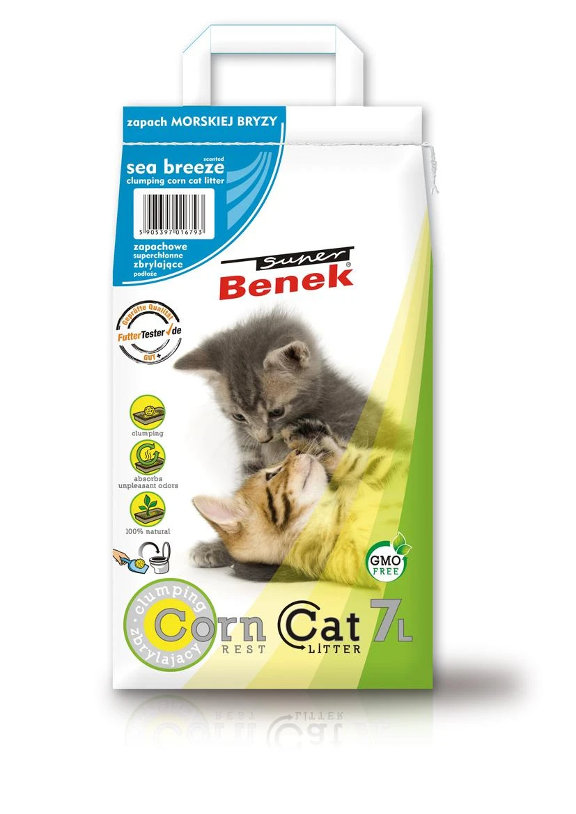 CERTECH Super Benek Corn Cat jūros brizas - kukurūzų kačių kraiko gumulavimas 7l