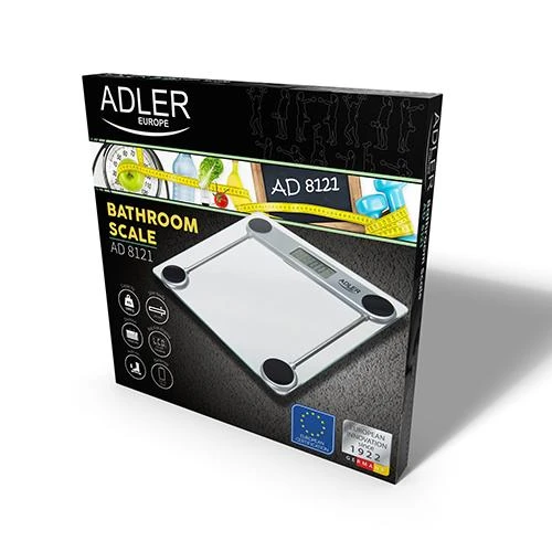 Virtuvinės svarstyklės Adler | Maksimalus svoris (talpa) 150 kg | Tikslumas 100 g | Stiklas