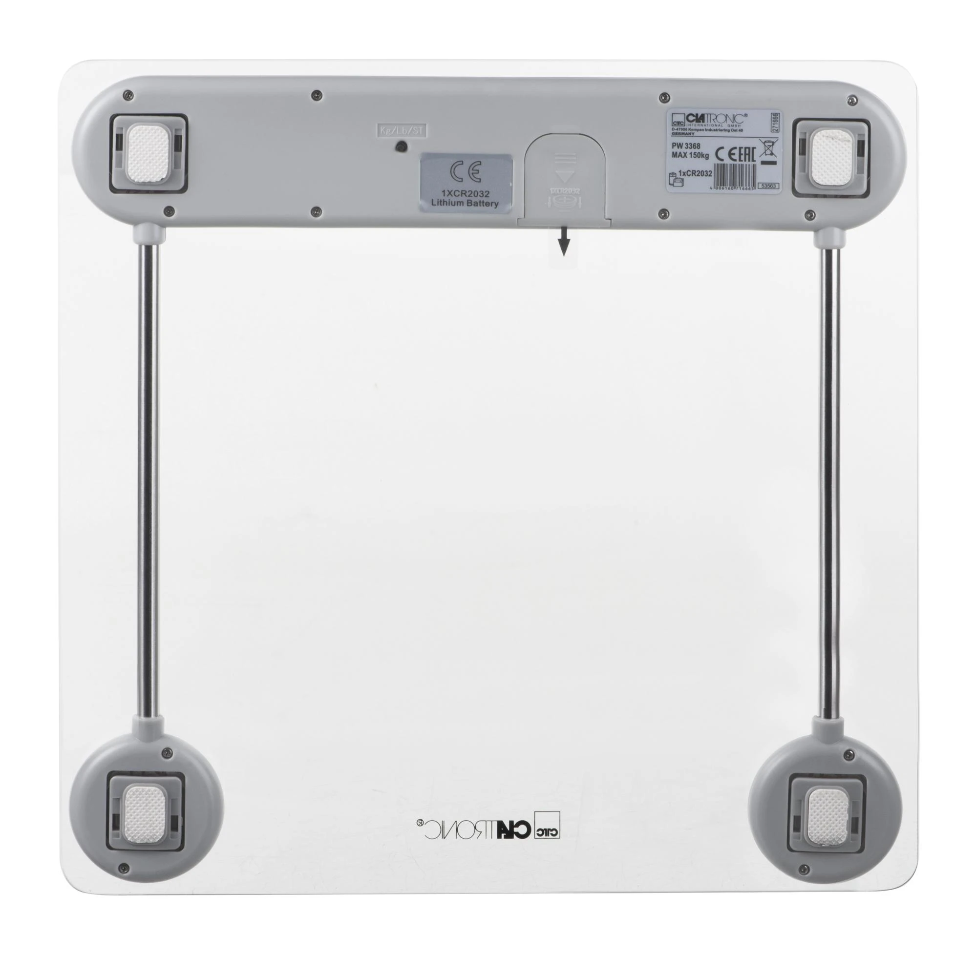 Svarstyklės Clatronic PW 3368 Electronic Personal Scale (Transparent/Sidabrinis)