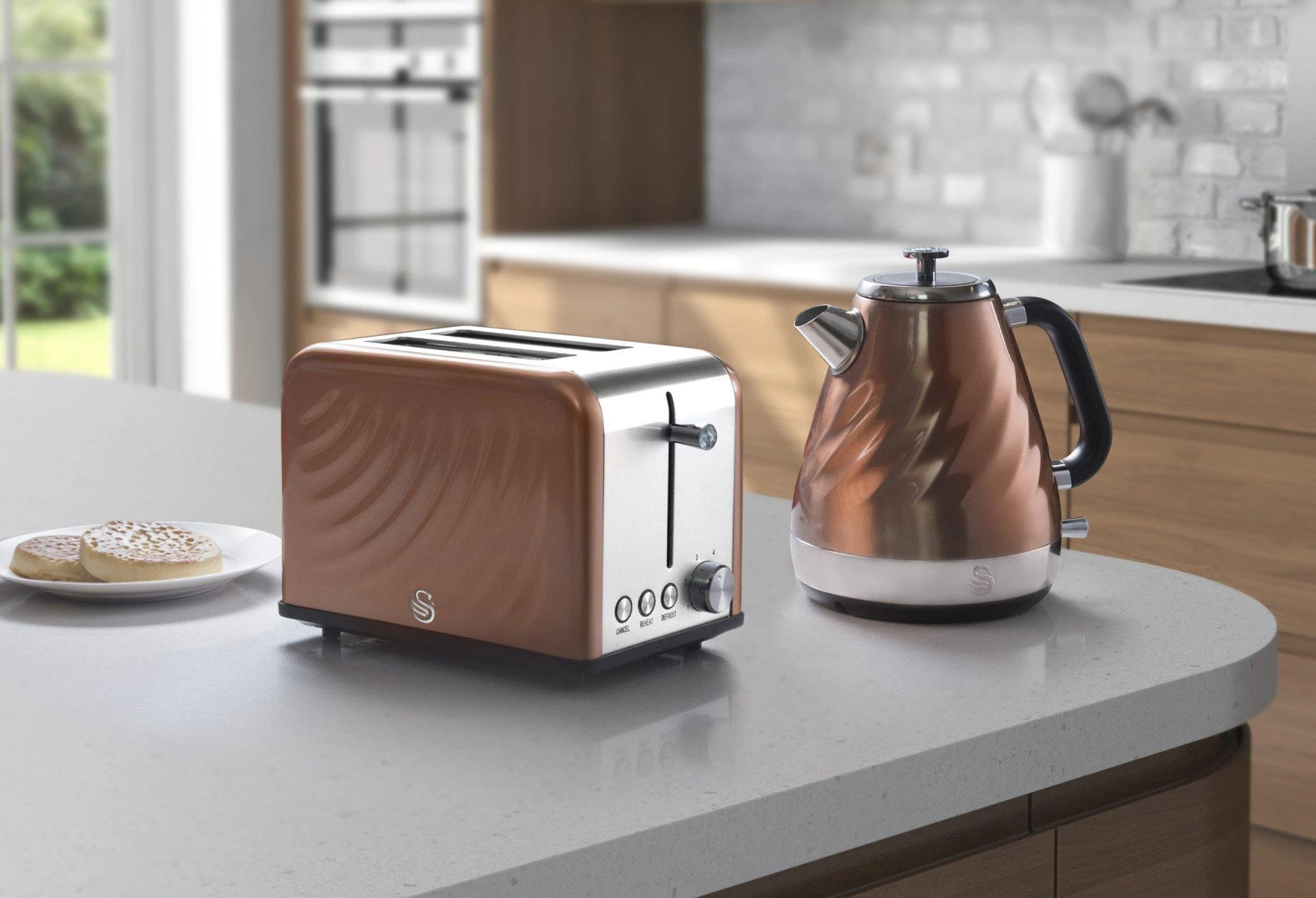 Virdulys elektrinis Swan COPPER SK37010TWN (2200 W 1.6l, ruda spalva)