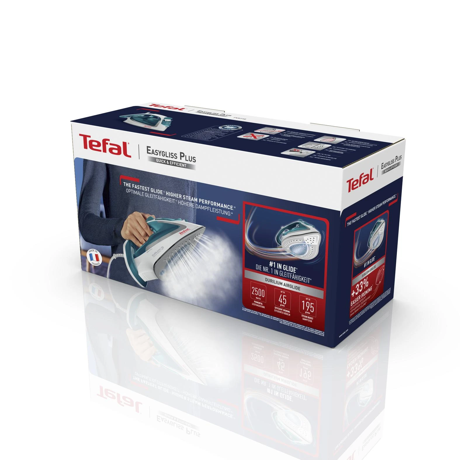 TEFAL | FV5718 | Garų lygintuvas | 2500 W | Vanduo tank capacity 270 ml | Continuous steam 45 g/min | Steam boost performance 195 g/min | Mėlyna/ baltas