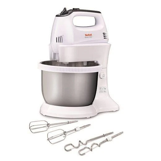 Virtuvinis kombainas TEFAL HT312138 Quickmix | Hand Mixer | 300 W | Greičių skaičius 5 | Turbo mode | Baltas/Nerūdijantis plienas