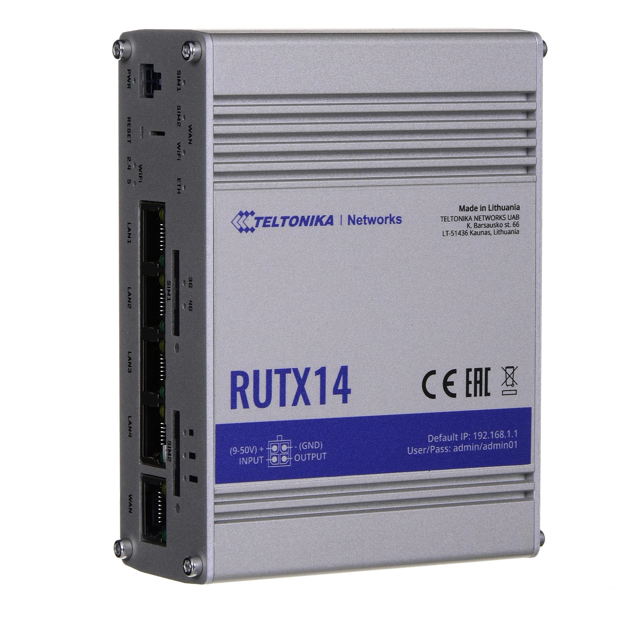 Šakotuvas TELTONIKA IOT ROUTER RUTX14 2XLTE(CAT12)+ETH+WIFI
