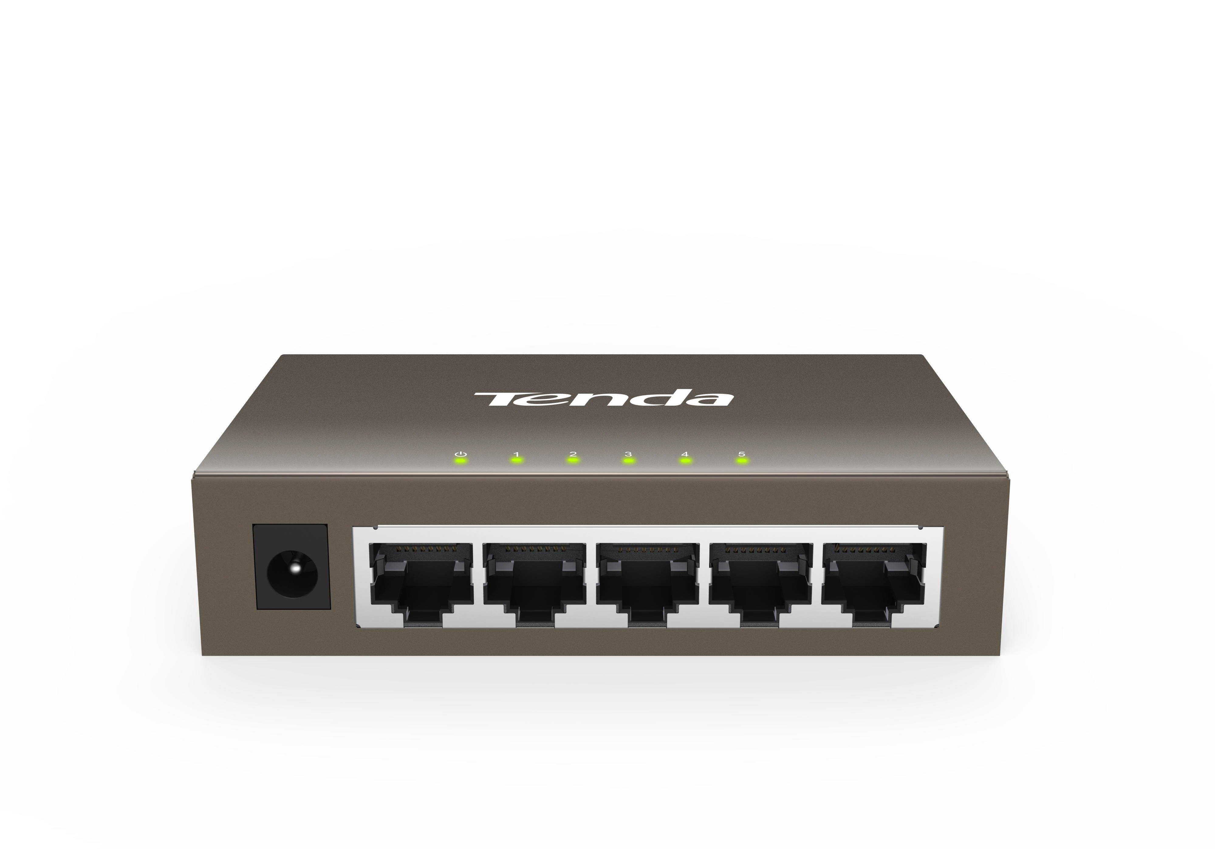 Šakotuvas Tenda TEG1005D tinklo jungiklis Nevaldomas Gigabit Ethernet (10/100/1000) Pilkas