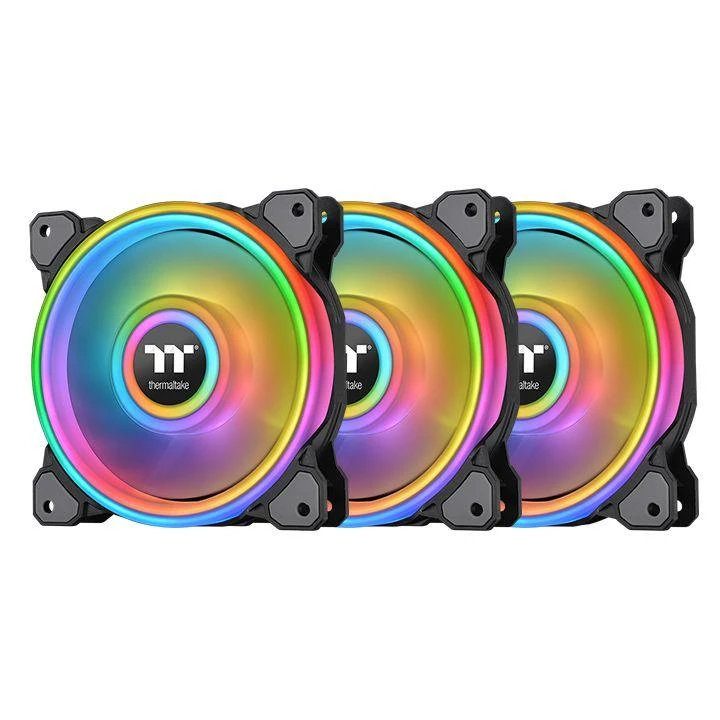 Ventiliatorius Thermaltake Riing Quad 14 RGB 3-pack + Hub Juodas (CL-F089-PL14SW-A)