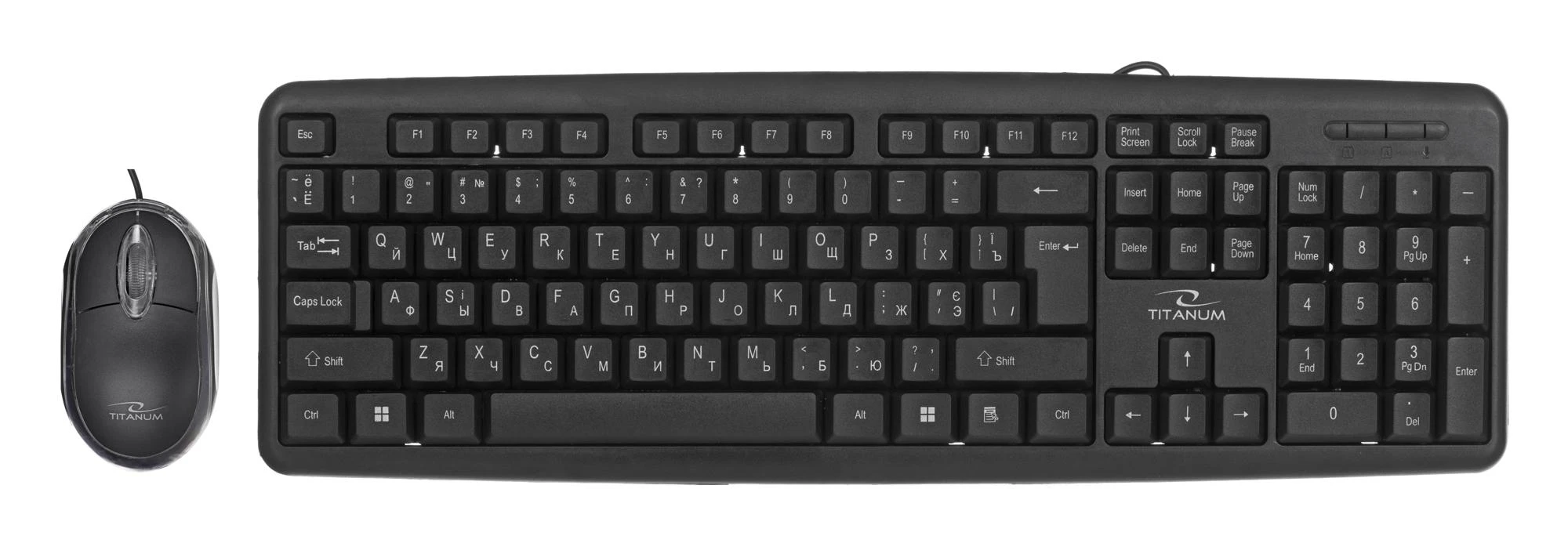 TITANUM TK106 klaviatūra su pele USB Juodas