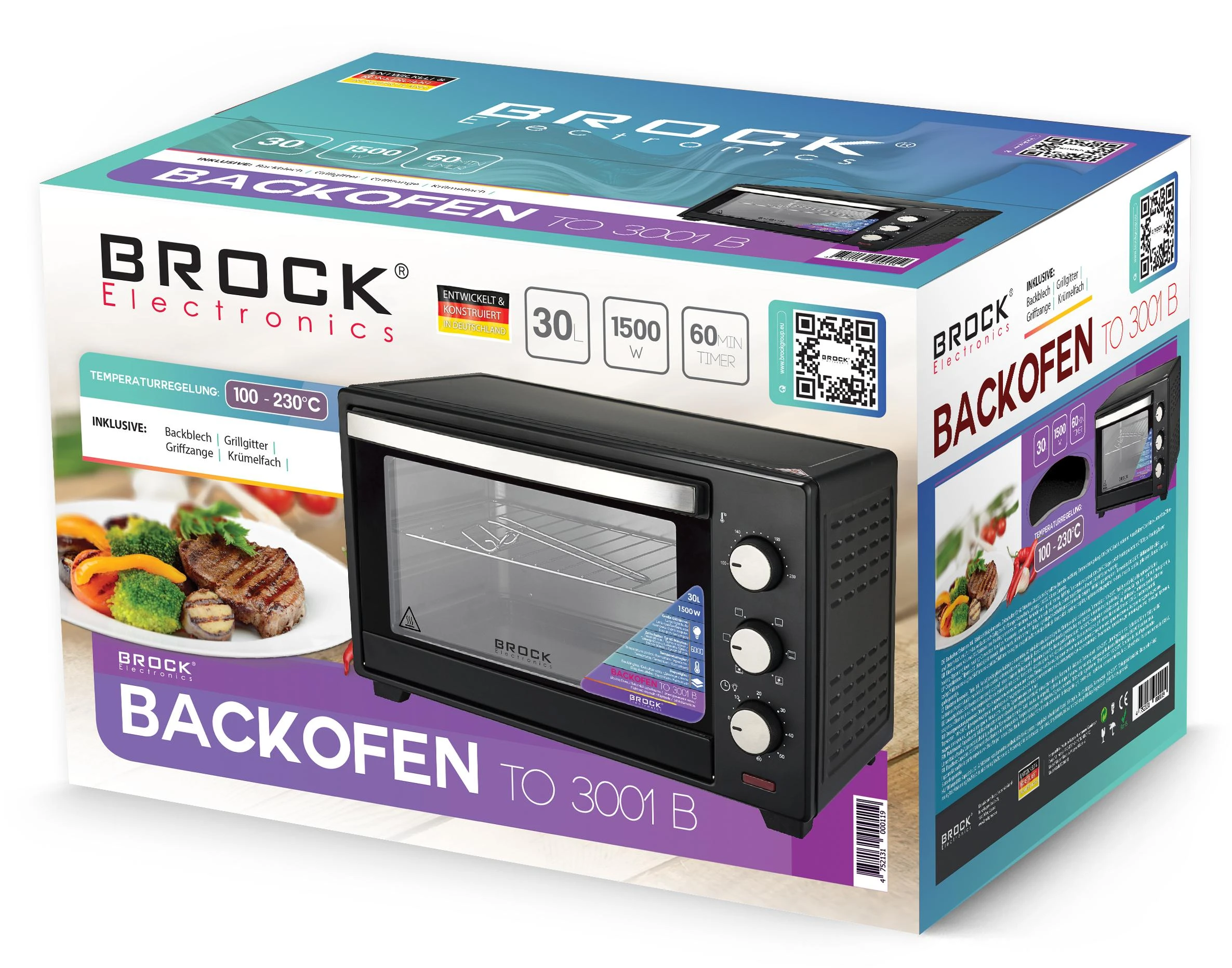 Elektrinė krosnelė KROSNELĖ EL BROCK TO 3001 B 30L 1500W