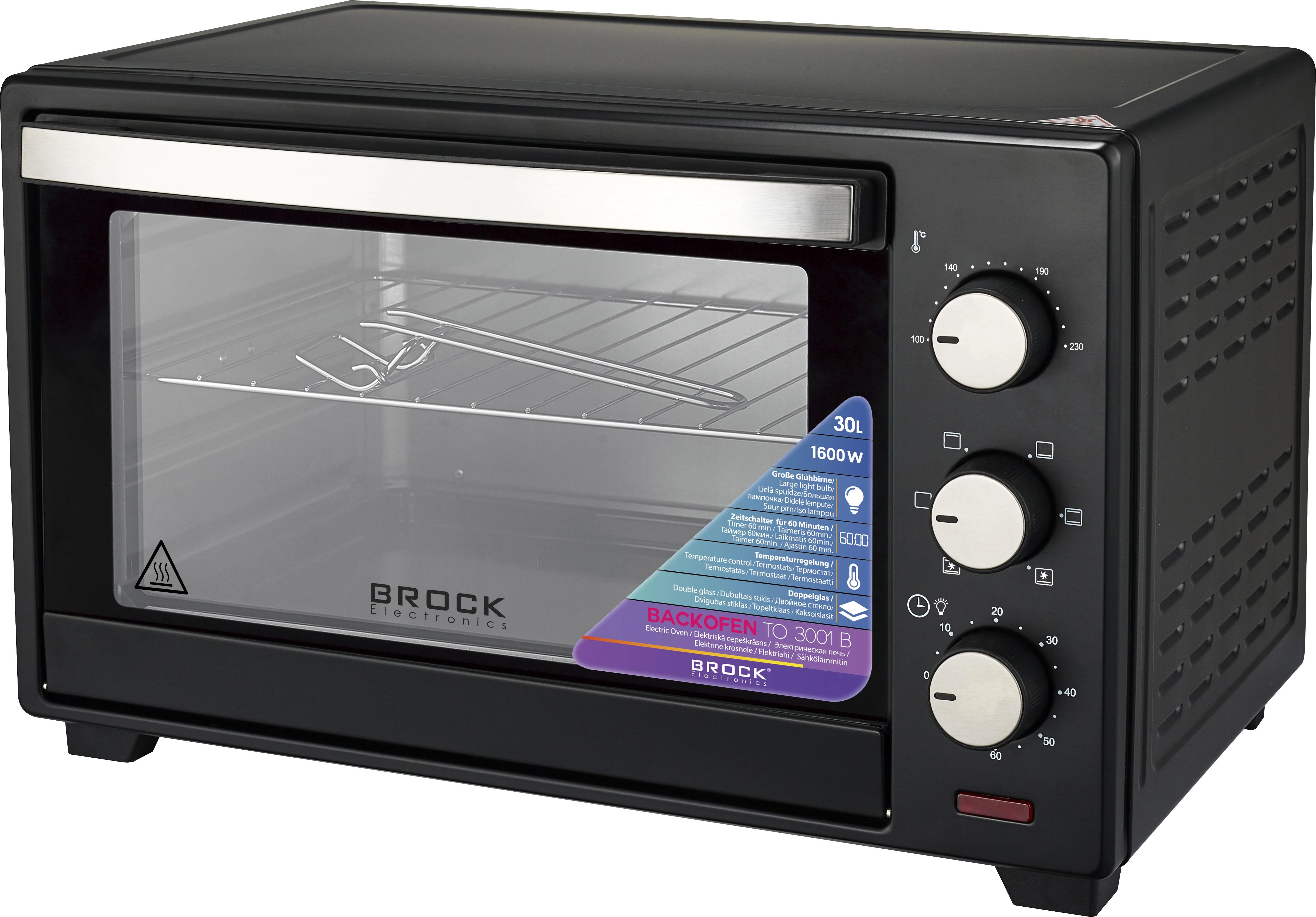Elektrinė krosnelė KROSNELĖ EL BROCK TO 3001 B 30L 1500W