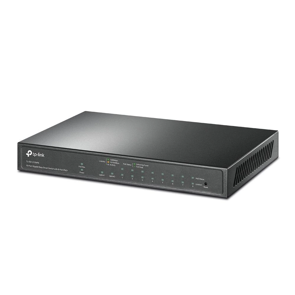 Šakotuvas TP-LINK | 10 prievadų Gigabit Easy Smart Switch su 8 prievadų PoE+ | TL-SG1210MPE | Tvarkomas žiniatinklis | Darbalaukis | Maitinimo tipas Išorinis | 60 mėn.