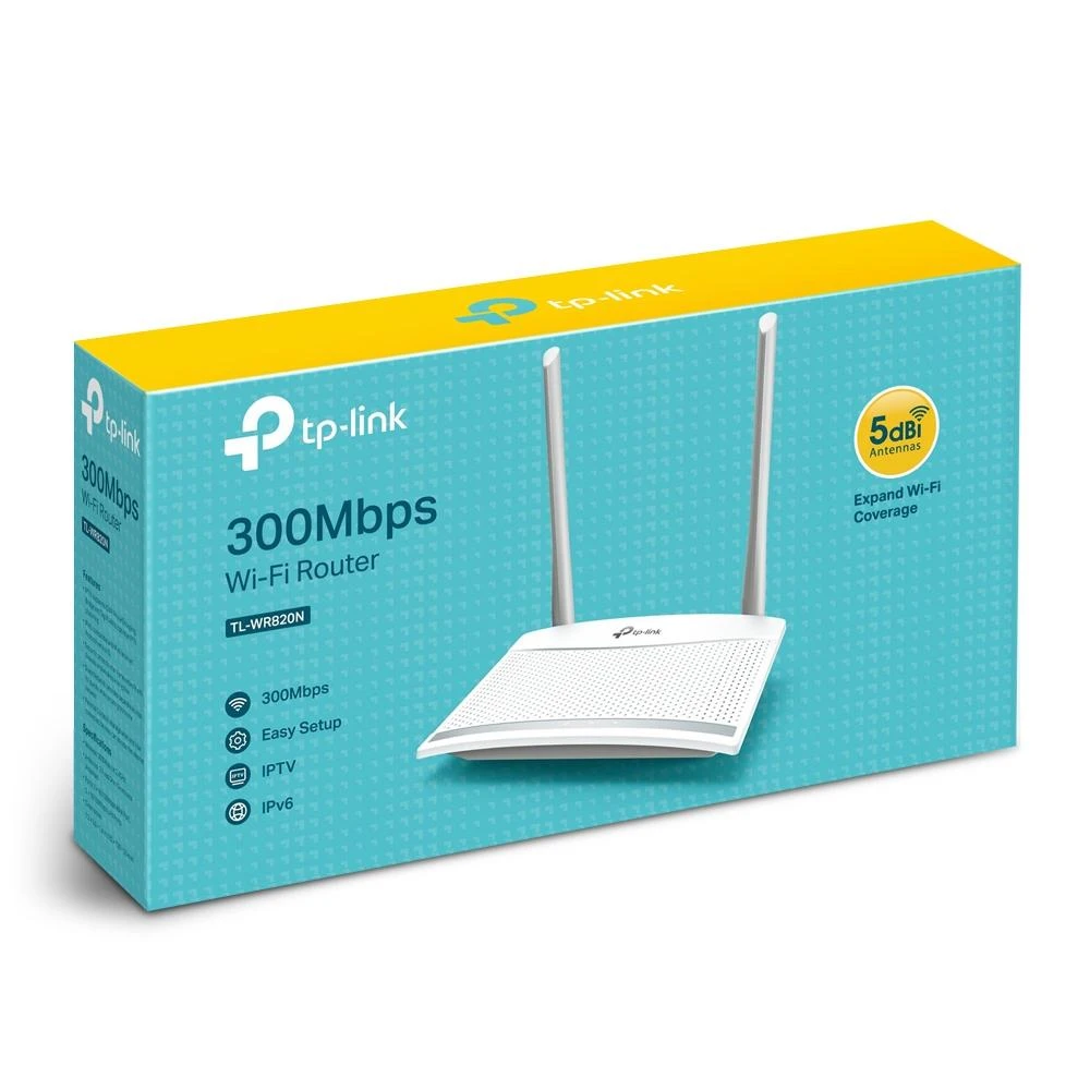 TPLINK TL-WR820N TP-Link TL-WR820N belaidis 802.11n/300Mbps 2T2R maršrutizatorius 2xLAN 1xWAN IPTV IPv6