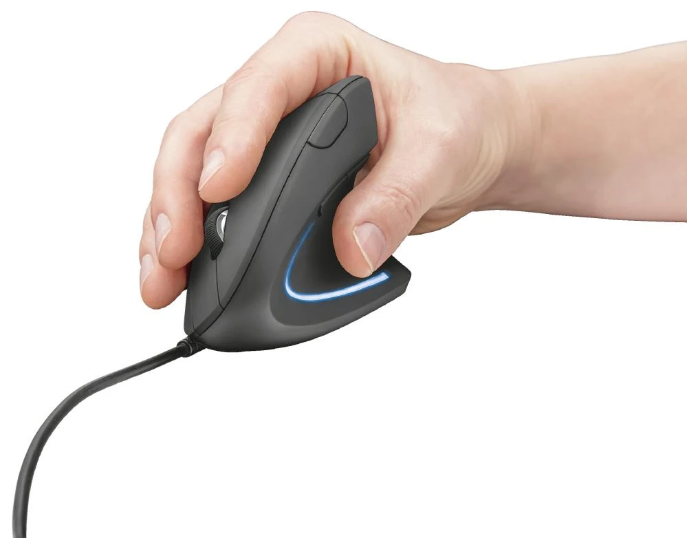 Kompiuterio pelė Trust USB Verto, ergonomiška, juodos spalvos