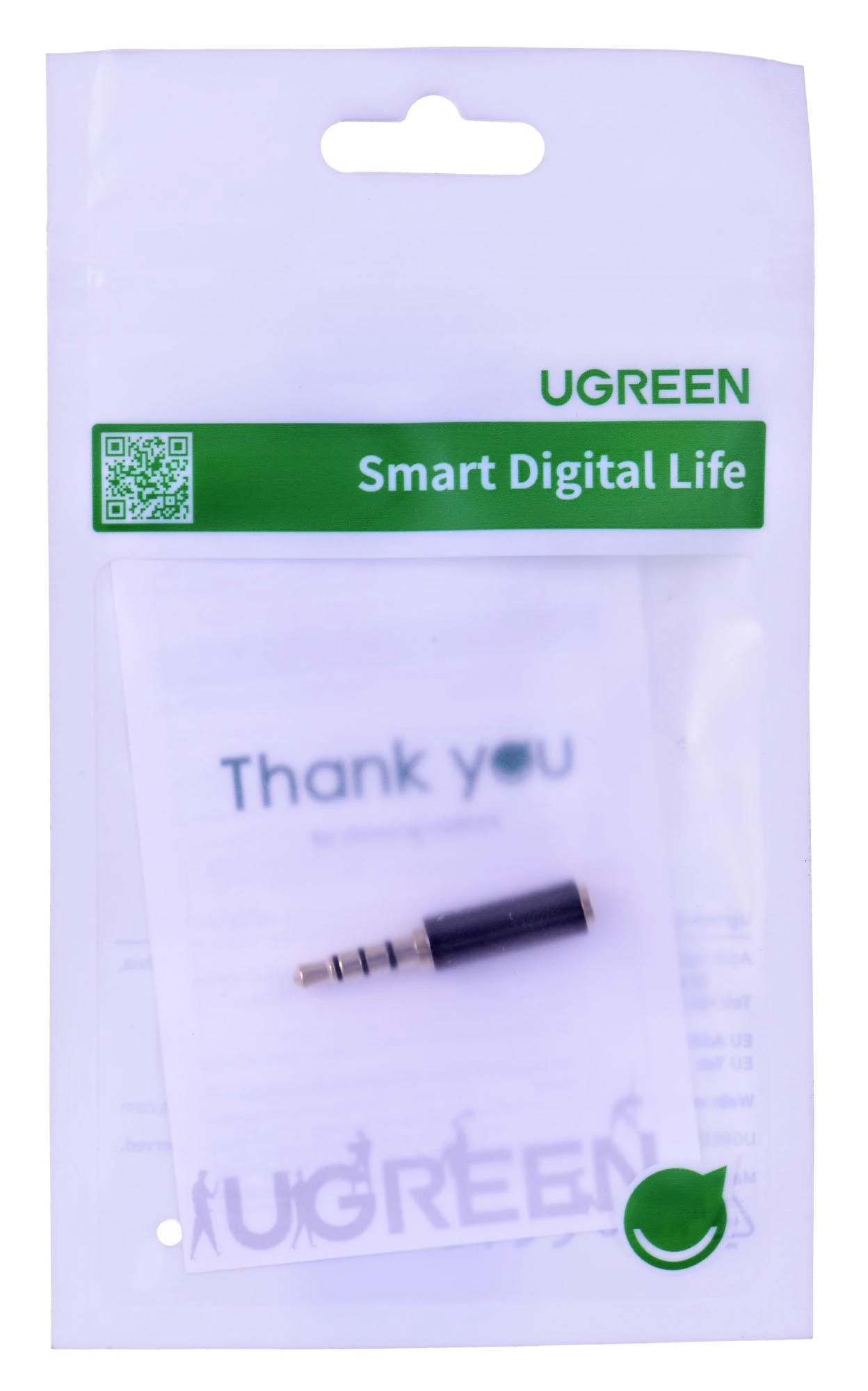 Ugreen 2.5mm į 3.5mm garso adapteris pakuotėje