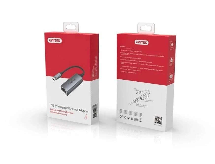 Unitek USB-C į RJ45 adapteris pakuotėje