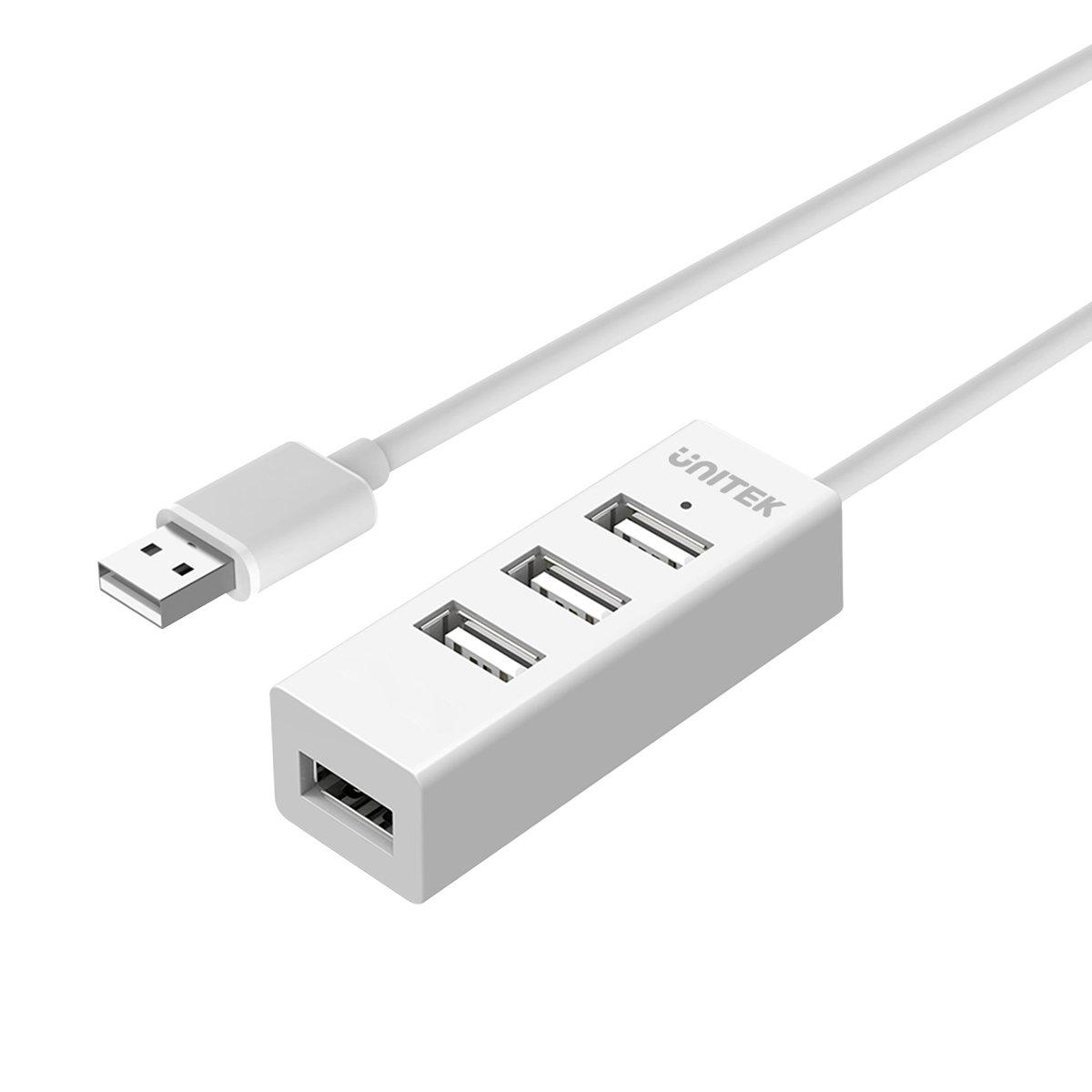 UNITEK Y-2146 Hub 4x USB 2.0. mini baltas Y-2146
