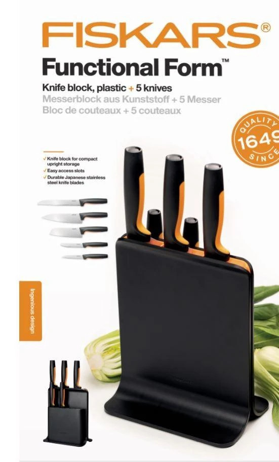 Fiskars Functional Form plastikinis peilių dėklas 5 peiliams