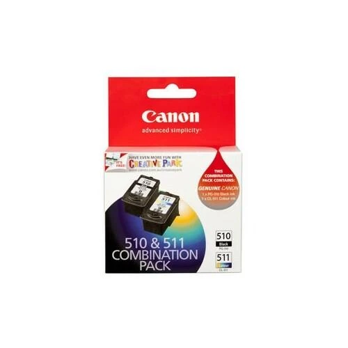 CANON 1LB PG-510 / CL-511 rašalo kasetė juodas ir spalva standartinė talpa juoda: 240 puslapių spalva: 244 puslapiai sudėtinė pakuotė