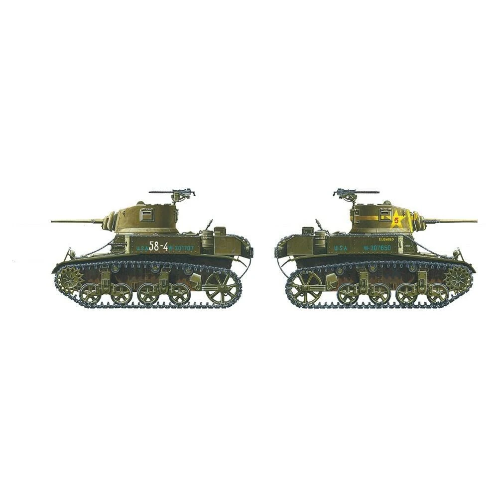 Tamiya M3 Stuart lengvasis tankas 1/35 vėlyvosios gamybos plastikinis rinkinys