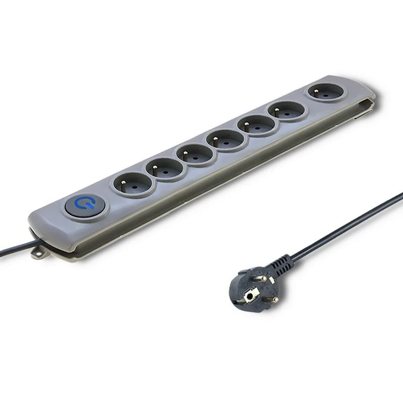 QOLTEC 50167 Apsaugos nuo viršįtampių Quick Switch 8 lizdai pilka 1,8m