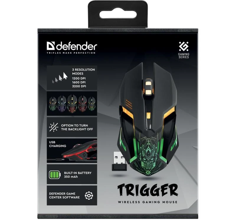 Kompiuterio Pelė - Defender GM-934 3200dpi Optinė Be Laidų