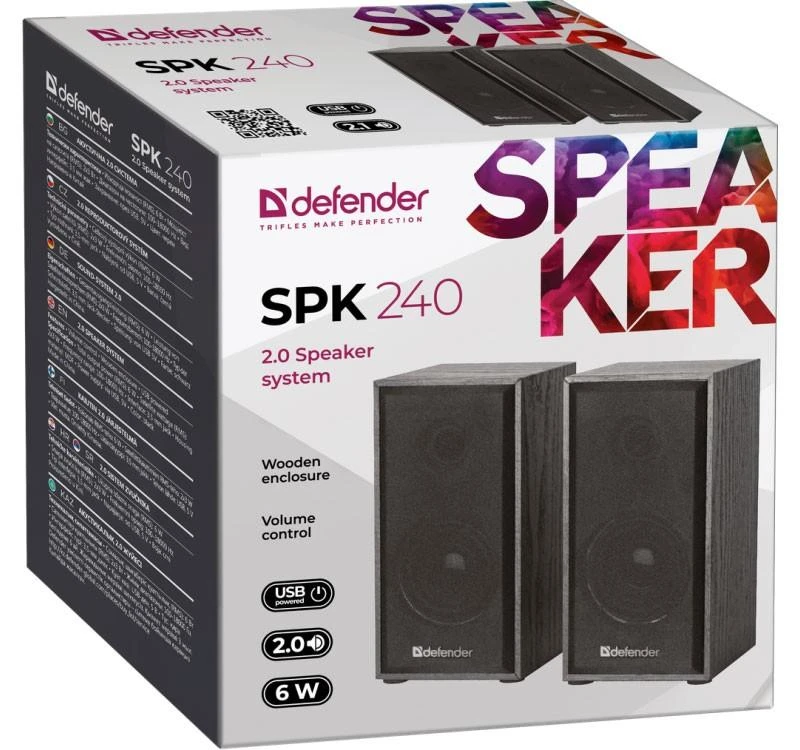 Kompiuterio kolonėlės DEFENDER 2.0 Speaker System 2x3W RMS, SPK240, 65224