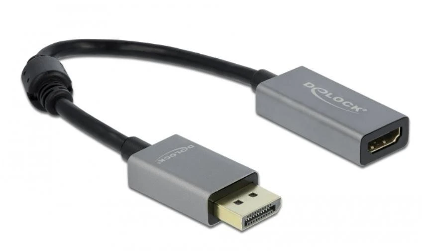 Delock DisplayPort į HDMI adapteris su pilkais korpusais