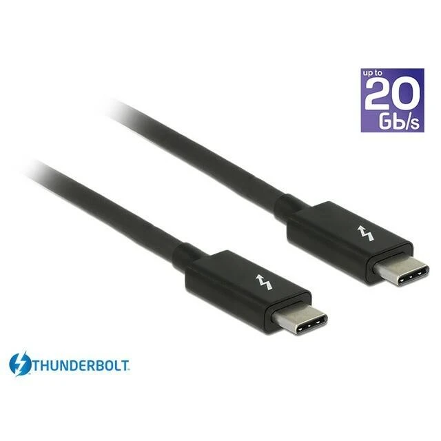 DELOCK laidas Thunderbolt 3 USB-C kištukas > USB-C vyriškas pasyvus 1,5 m 5 A 20 Gb/s juodas