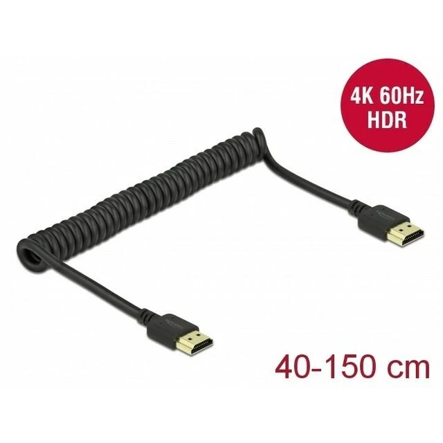 Spyruoklinis HDMI laidas 40-150 cm