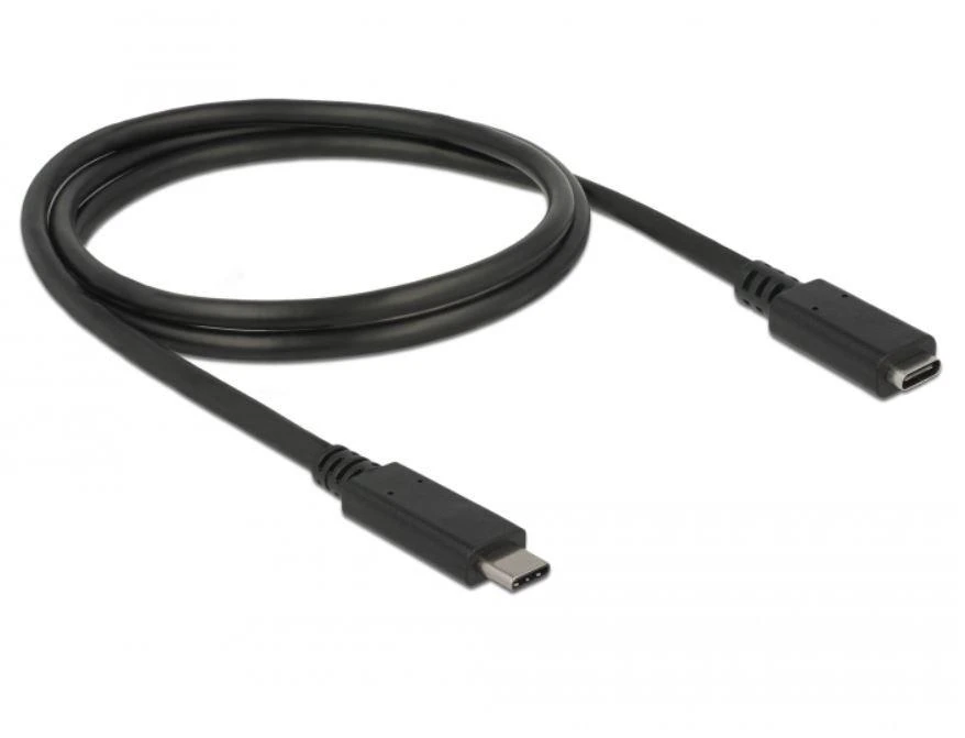 DELOCK ilgintuvas SuperSpeed USB USB 3.1 Gen 1 USB Type-C vyriškas > moteriškas 3 A 1,0 m juodas