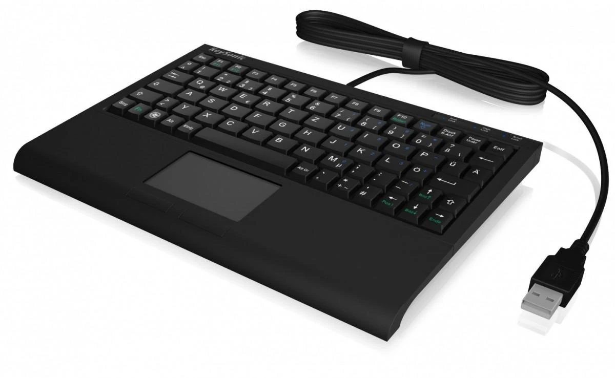 Icy Box KeySonic Mini klaviatūra, smart touchpad, USB, Juodas