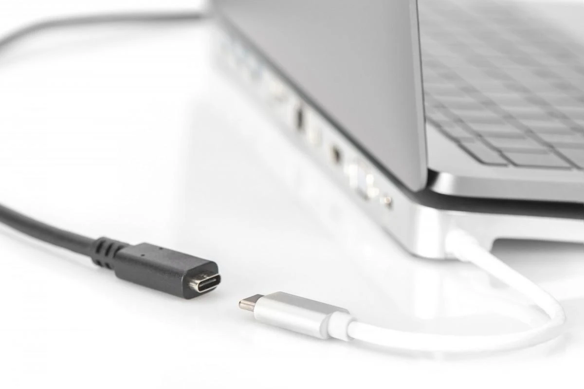 Assmann Electronic ASSMANN USB Type-C ilgintuvo kabelis, tipas C M F 0,7 m, visas funkcijas Gen2 5A 10GB 3.1 Versija CE bl