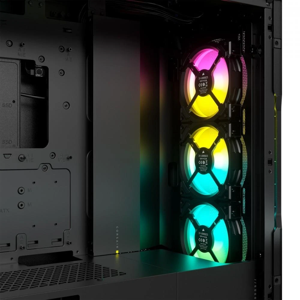 „Corsair“ | Grūdinto stiklo išmanusis korpusas | „iCUE 5000T RGB“ | Šoninis langas | Juodas | Vidutinio dydžio bokštas | ATX
