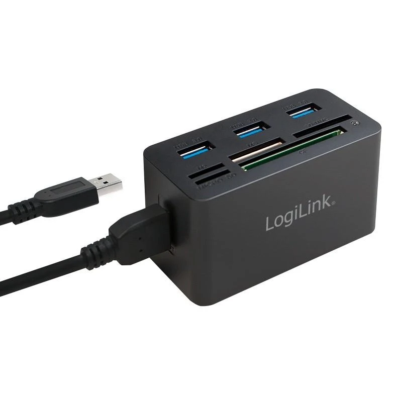 LOGILINK CR0042 LOGILINK – USB 3.0 šakotuvas su „viskas viename“ kortelių skaitytuvu