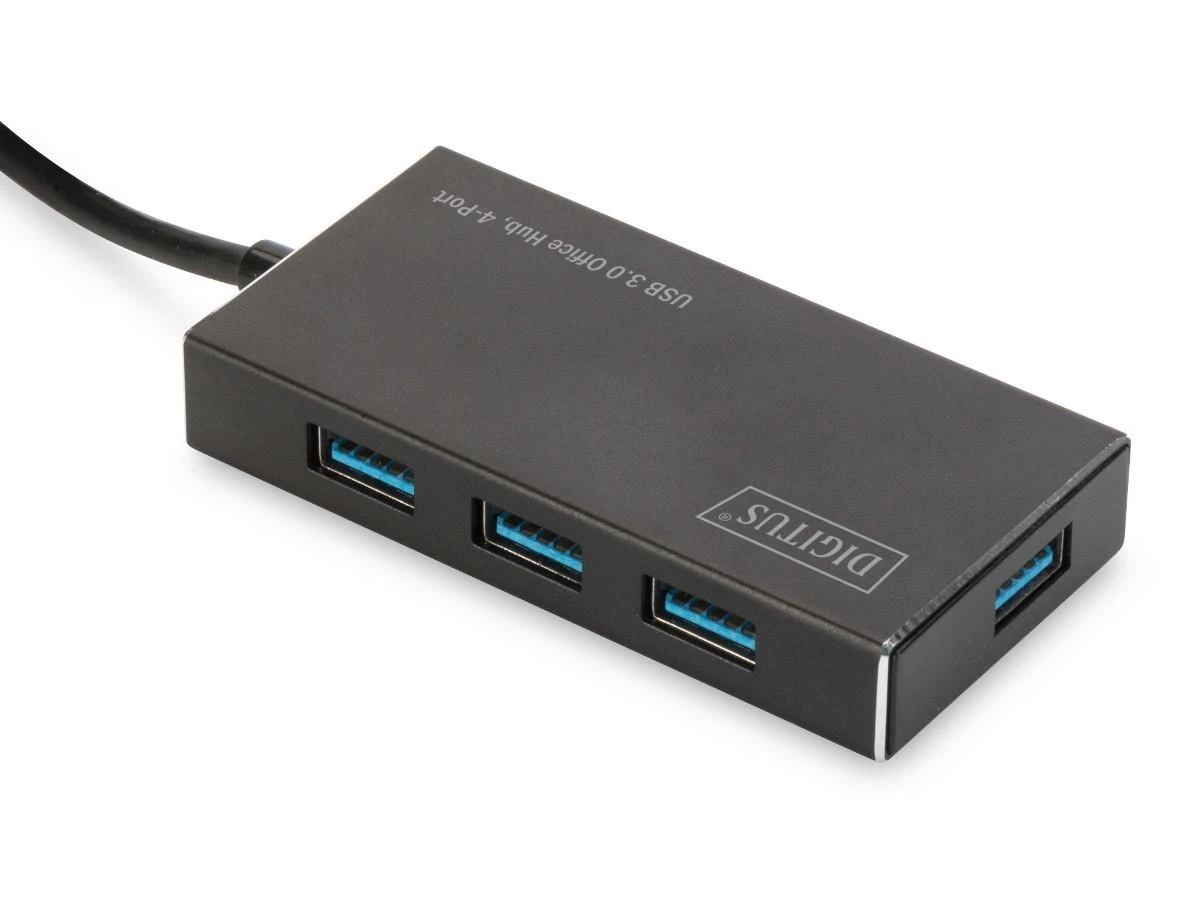 Assmann Electronic DIGITUS USB 3.0 Hub 4 prievadų Įsk. 5V/2A maitinimo šaltinis Aliuminio korpusas