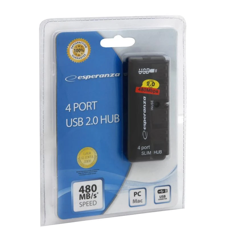 USB 2.0 šakotuvas, 4 prievadai Esperanza EA-112
