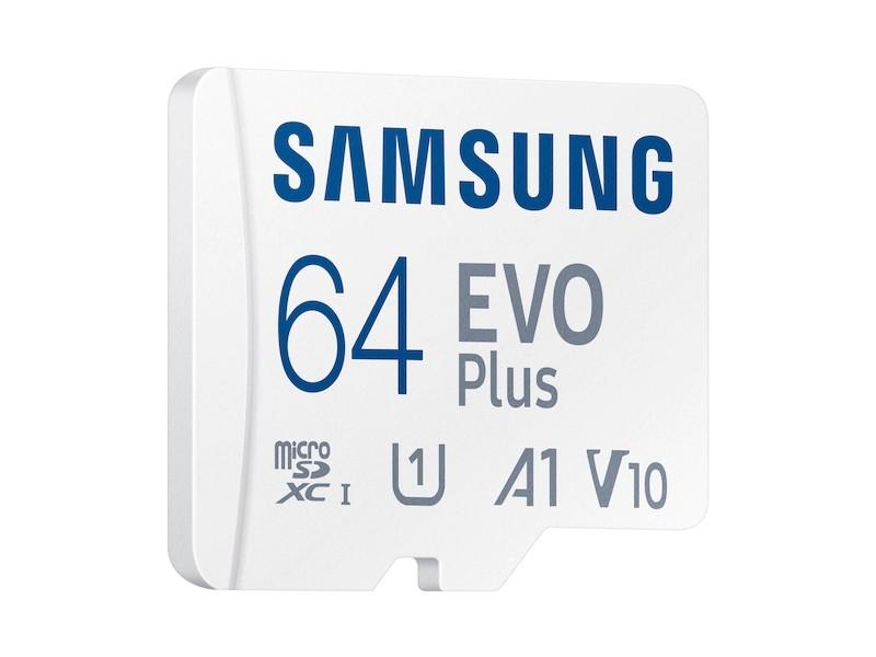 Atminties kortelė Samsung EVO Plus microSD 64 GB /MEMORY Micro SDXC EVO+ 64GB/V10 W/A MB-MC64KA/EU   Baltos spalvos