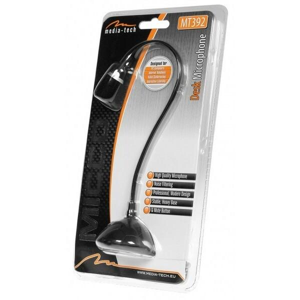 Media-Tech MT392 MICCO - High quality mini desk microphone with ON/OFF button