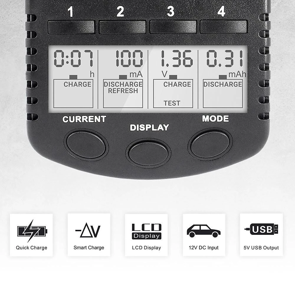 everActive profesionalus AA/AAA elementų įkroviklis NC-1000 PLUS