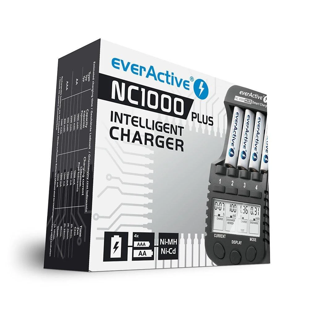 everActive profesionalus AA/AAA elementų įkroviklis NC-1000 PLUS