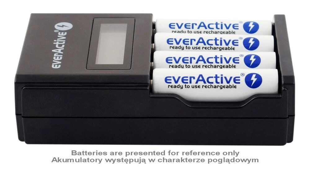 everActive automatinis AA/AAA elementų įkroviklis su LCD ekranu NC-450 Juodas