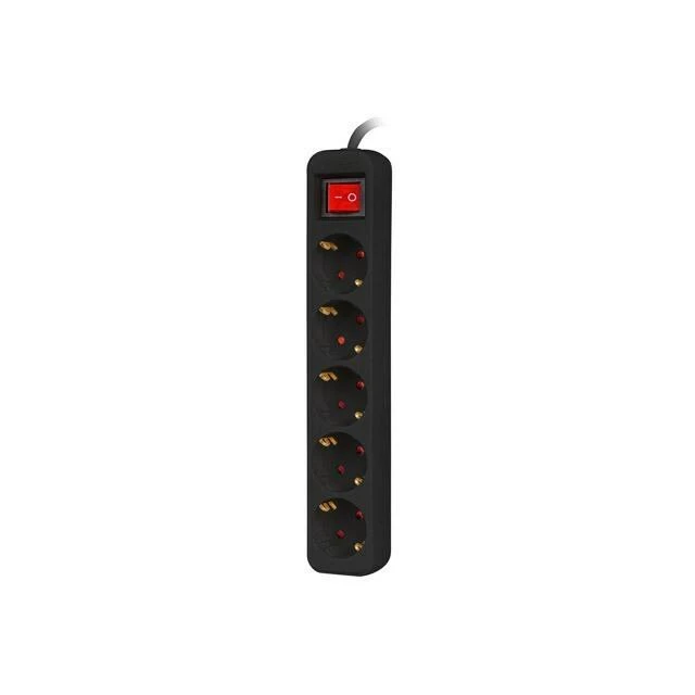 LANBERG Maitinimo juosta 5x Shuko 3m Automatinis jungiklis juodas