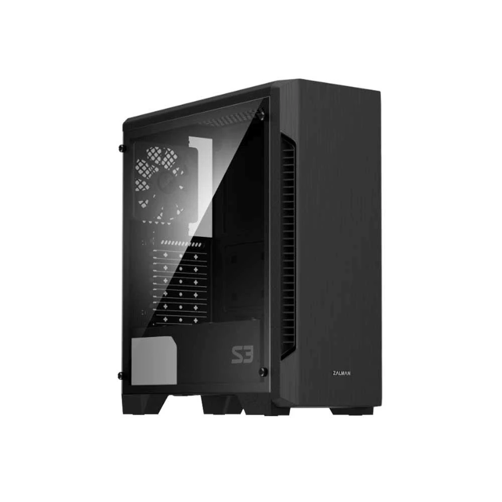 Zalman S3 TG ATX Mid Tower PC Case TG ventiliatorius x3