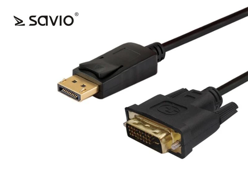Savio DisplayPort į DVI laidas jungčių stambus planas