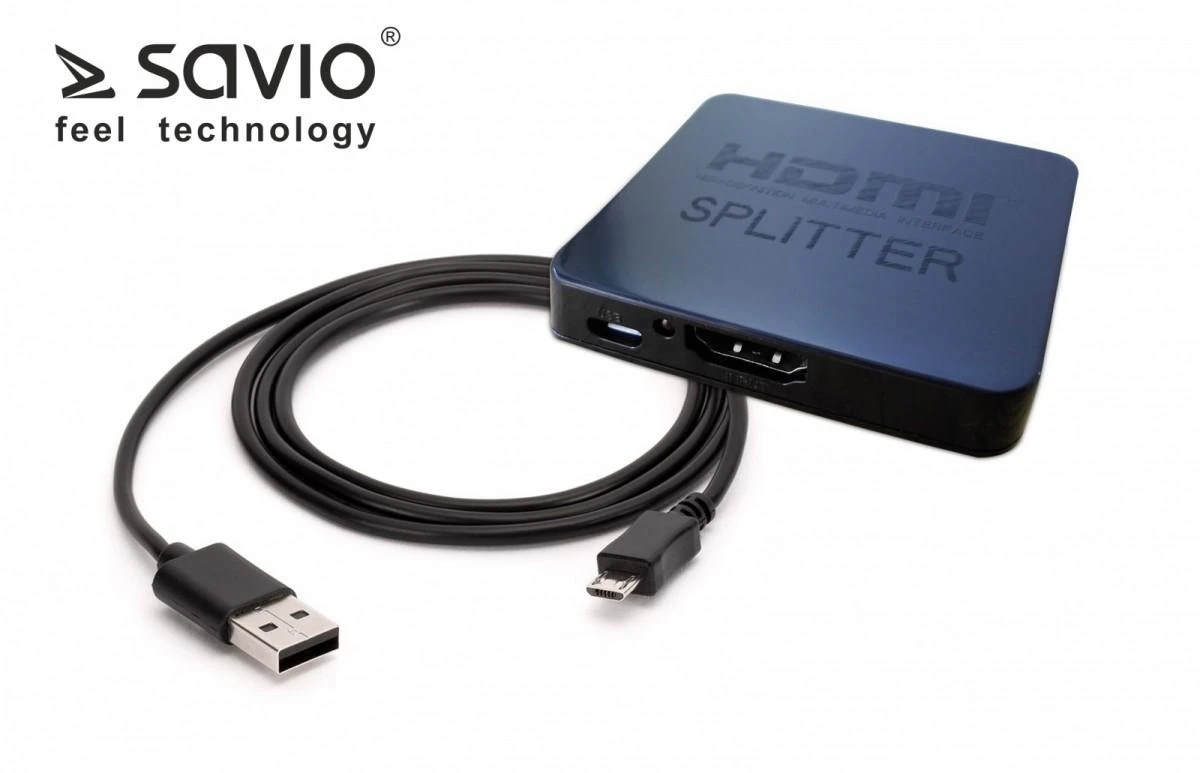 HDMI Skirstytuvas - Savio CL-93 4K 2 Prievadai Juodas