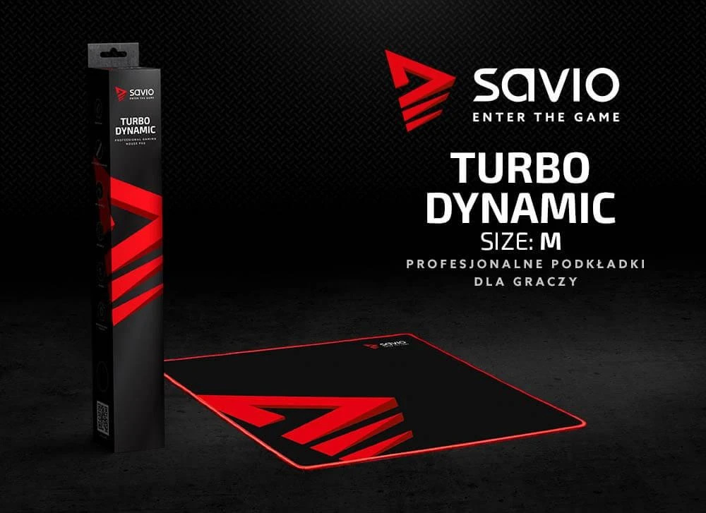 Pelės kilimėlis žaidimams - Savio Turbo Dynamic M 450mm Juodas