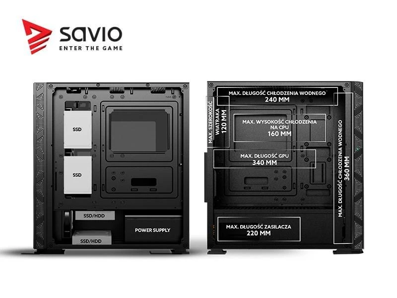 „Savio Prime X1“ ARGB stiklo dėklas (SAVGC-PRIMEX1)