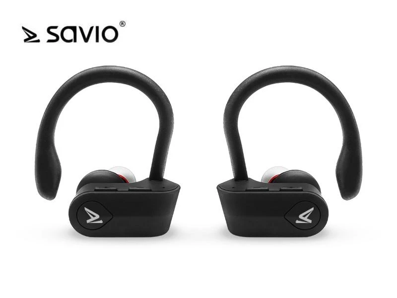 Savio TWS-03 belaidės ausinės su laikikliais
