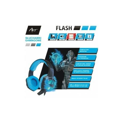 ART SLA FLASH ART GAMING Ausinės su mikrofonu FLASH illuminate
