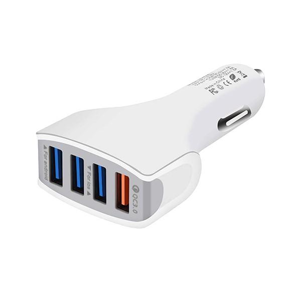 CAR CHARGER 4 X USB 7A Baltas VEGA FASTON FAST CHARGER QUICK 4XUSB 3.0 3500mAh
